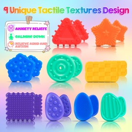 Fidget Toys Sensory Stone for Kids 9 Pack Textured Soft Worry Squishy Sensory Toys for Autism Kids Calming Fidget Stress Toys for Students Anxiety Relief Prizes (9pcs)