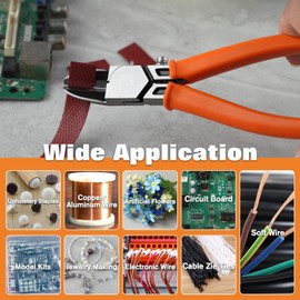 SPEEDWOX Wire Cutter 15 Angled Flush Cutters for Electronic Components Ultra Sharp Side Cutters Wire Scissors for Jewellery Making Cutting Soft Wires, Electronics Zip Tes