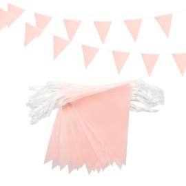 20M/66ft Pink Bunting Banner, 52pcs Fabric Triangle Banners for Indoor Outdoor Birthday Baby Shower Wedding Garden Home Party Decorations