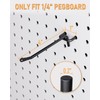 INCLY 60 Pack 4 Inch Black Pegboard Hooks, 1/4" Heavy