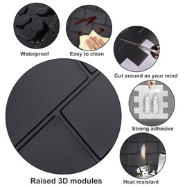 WoStick Wandfliesen zum Abziehen und Aufkleben, 1,6 mm dick, 10 Bögen, U-Bahn-Design, Spritzschutz-Fliesen für Küche, 30,5 x 30,5 cm