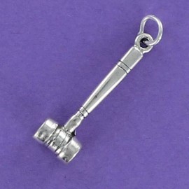 FashionJunkie4Life Gavel Sterling Silver 925 for Bracelet Ceremonial Mallet Judge Court President