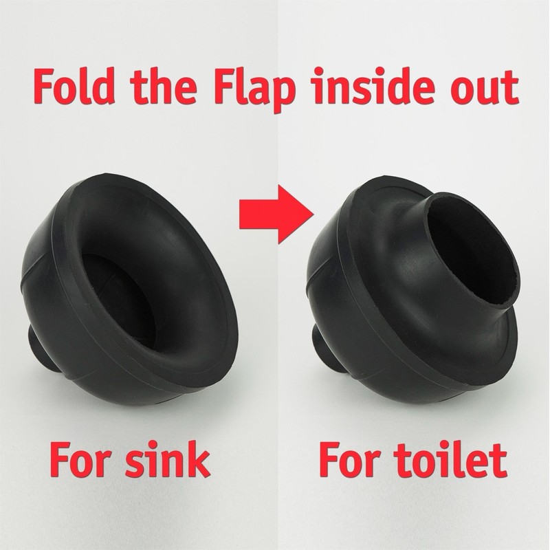 SteadMax Rubber Toilet Plunger, Double Thrust Force Cup, Heavy Duty,