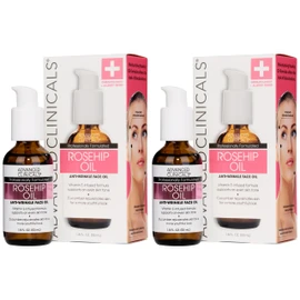 Advanced Clinicals Rosehip Oil For Face With Vitamin E + Botanicals Helps Improve Look Of Dark Spots, Wrinkles, Fine Lines, & Uneven Looking Skin Tone | Moisturizing Skin Care Face Serum, 2-Pack