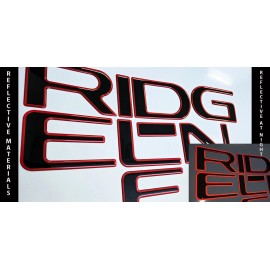 AUTOCARIMAGE RAISED TAILGATE LETTERS for RIDGELINE 2024 2025 RED REFLECTIVE OUTLINE