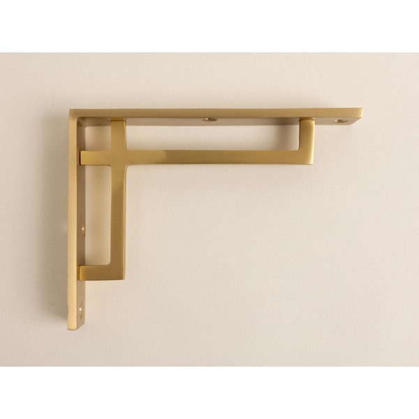 Satin Brass Art Deco Solid Brass Brackets | Brass Shelving