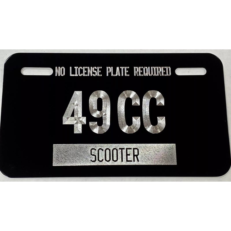 Diamond Etched Products Scooter Moped Tag No License Plate Required