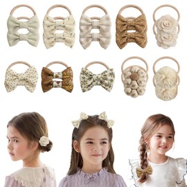YIPFEN Set of 20 Hair Bows for Girls Elastic with Bow Accessories for Baby and Children for Ponytail