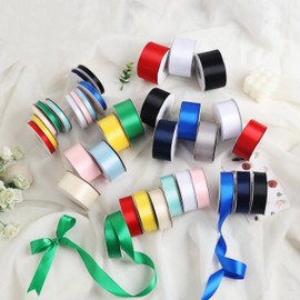 2 Inch x 25 Yards Single Face Solid Color Satin Ribbon Roll, Ribbons Great for Gift Wrapping, Crafts, Wedding Party Decoration, Hair Bows Making and Other Sewing Projects (2" X 25 Yards, Black)