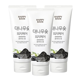 Happy Bath Bamboo Charcoal Sebum Absorption Cleansing Foam 200g x 3 / 해피바스 대나무숯 피지흡착 클렌징 폼 200g x 3개