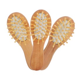 TOVINANNA 1set Portable Wooden Combs Mini Cushioned Hairbrush for Comfortable Scalp Massaging Practical Travel-friendly Design for Hair Types