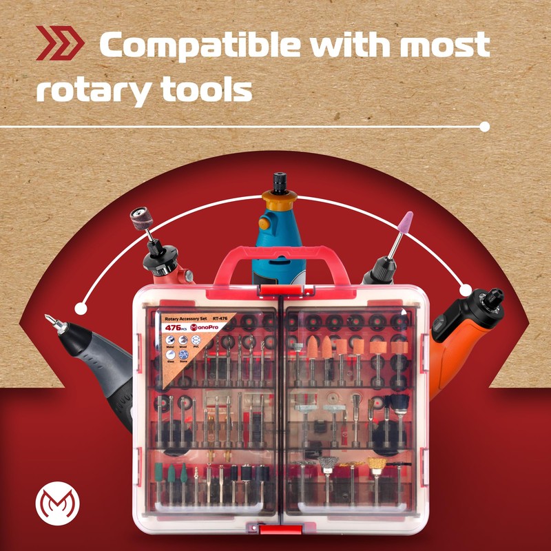 MonoPro 476 PCS Rotary Tool Accessories Kit, 1/8-in Shank Rotary