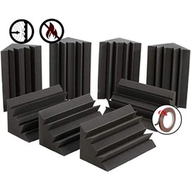 Acepunch 8 Acoustic Bass Trap Corner 12x12x24cm 4.7x4.7x9.4in Black Acoustic Treatment Kit NRC 1.35 Soundproof Wall Insulation Panels Sound Recording 60-300hz low frequency Acoustic Panels Studio 1133