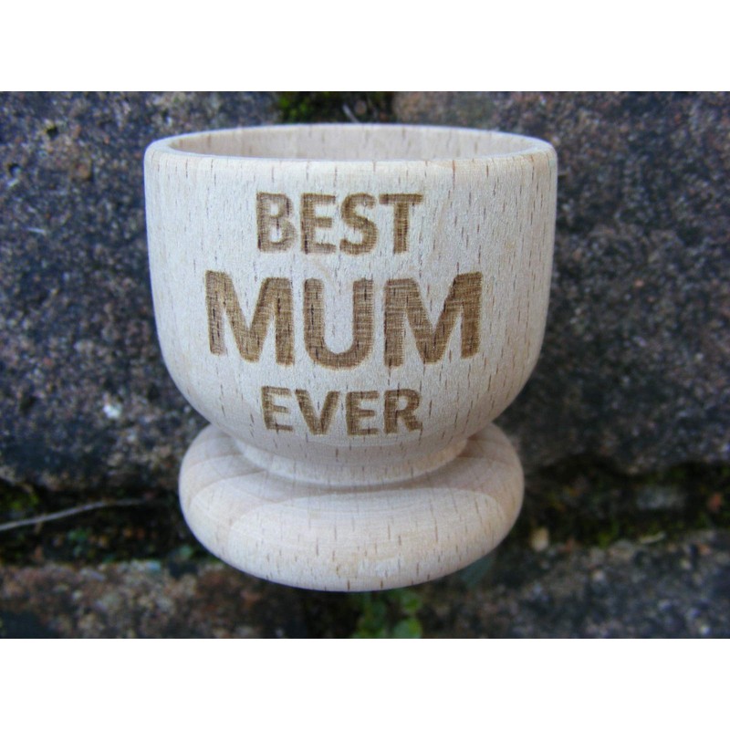 FastCraft BEST MUM EVER GREATEST WOODEN EGG CUP PRESENT IDEA