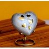 Esplanade Brass Cremation Mini Heart Urn Keepsake Memorial, Small Urn