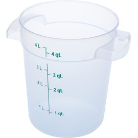 Carlisle FoodService Products Storplus Round Food Storage Container with Stackable Design for Catering, Buffets, Restaurants, Polypropylene (Pp), 4 Quart, Clear