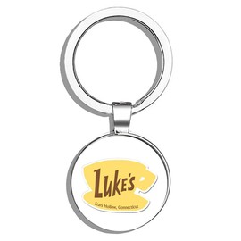 HJ Media Gilmore Girls Luke's Diner Metal Round Metal Key Chain Keychain Ring