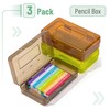 Mr. Pen- Clear Pencil Boxes, 3 Pack, Earthy Color, Snap-Tight