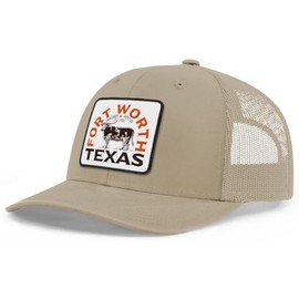 Saddleback Supply Wild West Trucker Hat - Texas Longhorn Logo (Khaki/p)