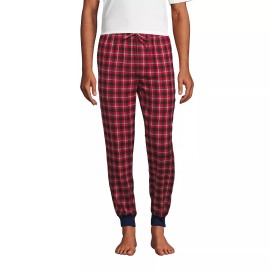 Lands' End NWT Lands End Men's Jogger Pajama Pants Red & Black Plaid Flannel size XXL Tall