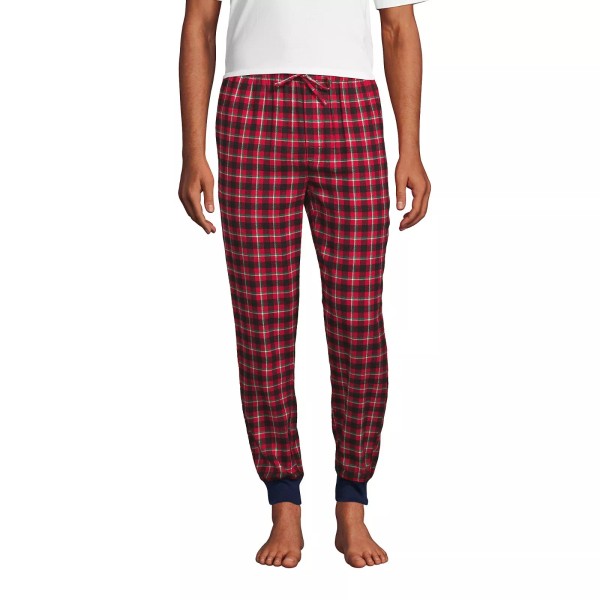 Lands' End NWT Lands End Men's Jogger Pajama Pants Red