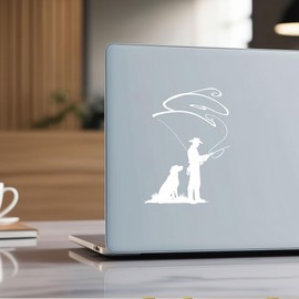 3pcs Fly Fishing Fisherman Sticker – Funny Fly Fishing UV DTF Vinyl Decal Waterproof for Fishermen – Flyfishing Decal for Mirror Car, Windows, Laptops, Outdoor Use, Gift for Anglers – 3 Inches