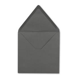Glüxx-Agent 25 Square Envelopes Dark Grey 15.5 x 15.5 cm - 110 g/m² Wet Seal Postal Envelopes without window ideal for Christmas greeting cards invitations from your