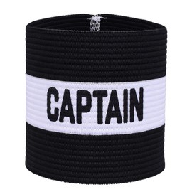 VerteLife Classic Captain's Armband for Football Training, Adult & Youths Elastic Sports Arm Band Captain Armbands (Adult, Black)