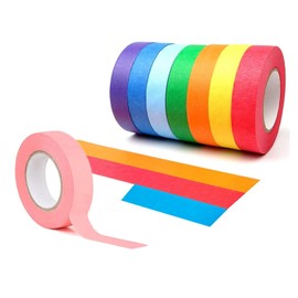 PGKDYC 8pcs Coloured Tape, Coloured Tape for Kids, Colored Tape, Paper Tape, Rainbow Tape, for Diy Crafts, Children's Art Supplies, Artworks, Handicrafts, Labels or Codes, Kids (8 Colors)