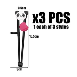 3 Pieces Kids Chopsticks, Kids Practice Sticks, Kids Tableware, Cute Cartoon Chopsticks, Kids Auxiliary Sticks