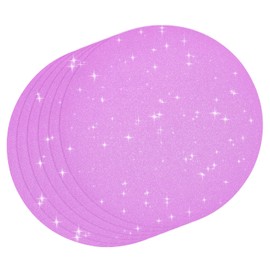 50 PCS Pink Paper Place Mats Round Glitter Disposable Table Mats Sequin Doilies Decorative Placemats for Girl Princess Birthday Wedding Bridal Shower Bachelorette Party Dinner Table Decor