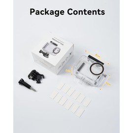 UTEBIT 164FT/50M Underwater Waterproof Case for DJI Action 5 Pro/Action 4/3, Protective Diving Housing with Quick Release Interface, Protective Cover Invisible Diving Action Shell Accessory Kit