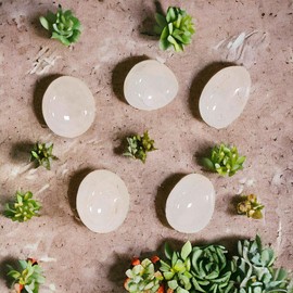 Natural Stone - 5 Polished Crystals with Energy Properties (White Quartz, 5 PCS)