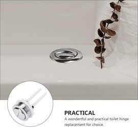 VILLCASE Toilet Flushing Press, 114 mm Silver Double Flushing Toilet Sink Box Push Button Round Switch, Universal Replacement for Toilet Sinks, Corrosion Resistant