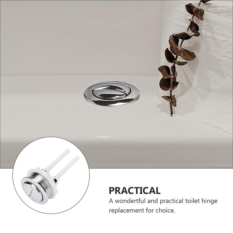 VILLCASE Toilet Flushing Press, 114 mm Silver Double Flushing Toilet