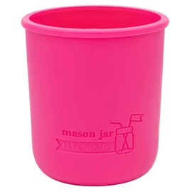 Mason Jar Lifestyle Berry Pink 16oz Pint Silicone Sleeves/Jackets for Protecting Ball, Kerr, Canning Jars (2 Pack. Wide Mouth)