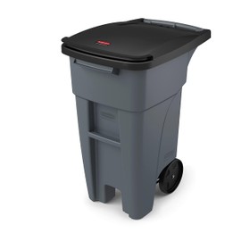 Rubbermaid Commercial Products Brute Rollout Trash/Garbage Can/Bin with Wheels, 32 GAL, for Restaurants/Hospitals/Offices/Back of House/Warehouses/Home, Gray (1971941)