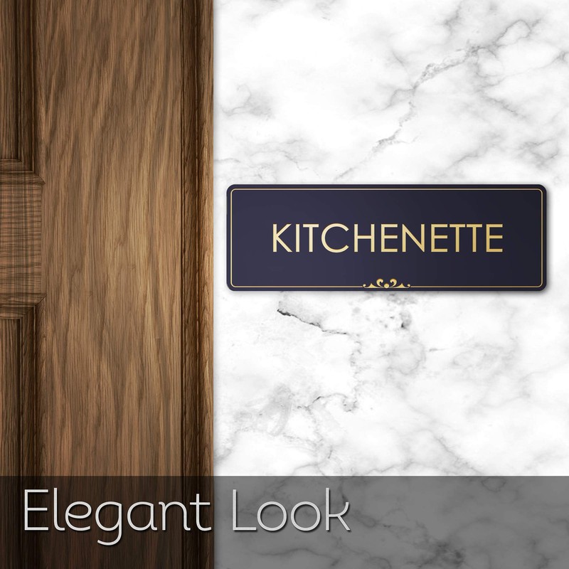 Kitchenette - Laser Engraved Sign - 3"x9" - .050 Black