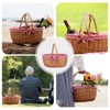 G GOOD GAIN Wicker Picnic Basket with Double Folding Handles,Willow