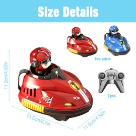 Mineup Remote Controlled Car, Pack of 2 Remote Controlled Against Each Other Toy Car, Remote Controlled Car Toy for Two Against Each Other with Light Music, Stunt Children Crash Toy Car from 6 Years