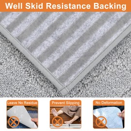 BEQHAUSE Stair Treads Non Slip Stair Runners Step Carpet Mat for Wooden Steps Indoor Machine Washable 28inX9in Edging Polyester Soft Stair Rugs for Kids Elders Pets with TPE Backing(Grey,7pcs)