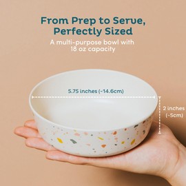 Nook Theory 4 Pack Bamboo Bowls - Alternative to Plastic Bowl, 18 Oz Reusable, Shatterproof Dinnerbowl, Dishwasher Safe - Not Microwavable Bamboo Dishes (Rainbow)