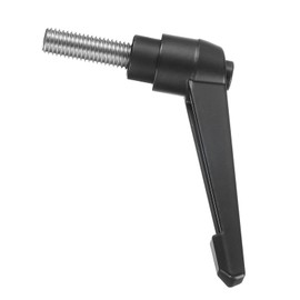 sourcing map Adjustable Clamping Lever Handle M12 x 35mm Metric 304 Stainless Steel Male Threaded Stud Hand Knobs Push Button Ratchet Rotating Screw Handles Bolts with Locking Lever Black