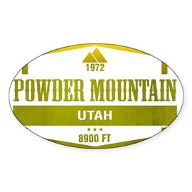 CafePress Powder Mountain Ski Resort Utah Sticker Oval Car Bumper Sticker