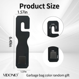 vidonio Upgrade Car Seat Back Double Hooks,Leather Car Seat Headrest Double Hooks & Mobile Phone Holder,Purse Hook for Car Organizers,Universal Hidden Multifunctional Car Hooks Leather(Black)