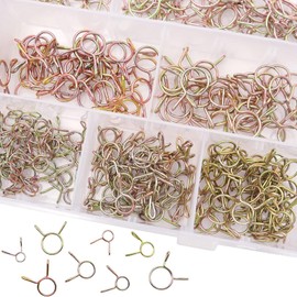 Aatpuss 155 pieces 5-14 mm hose clamps set, spring clip, hose spring clamps, gold