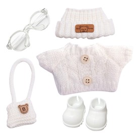 ZXTGBQ Clothing for 17 cm Labu Plush, Cuddly Toy Clothing Outfit Only Clothing Accessories, Clothing for 17 cm Doll, DIY Children's Gifts (White)