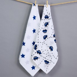 Swaddle Blankets 120 x 120 cm 100% Organic Cotton Easy Care Cuddly Soft and GOTS Certified