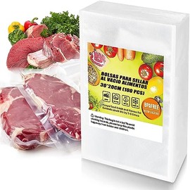100 Bolsas para Sellar al Vacio Alimentos de 30*20 CM, MYAIOL Bolsas Selladoras al Vacío Precortadas Espesadas, Sin BPA, Grado Comercial, Ideal para Comida Sellada, Preparación de Comidas o Sous Vide