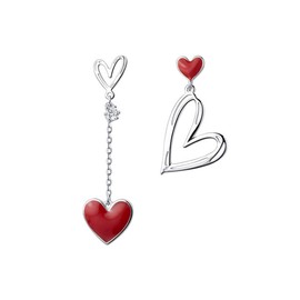 Heart Earrings for Women Valentines Earrings Red Heart Dangle Earrings Pink Heart Shaped Earrings Sweet Love Heart Earrings Valentines Day Gifts for Her